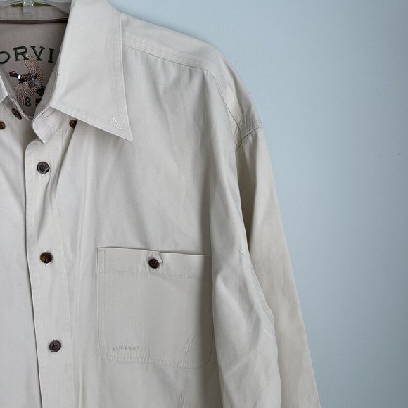 Orvis Beige Long Sleeve Button Down Shirt Fly Fishing Outdoor - Picture 5 of 7